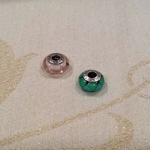 👑 LOT OF 2, AUTH. & NEW, “PANDORA” GLASS BEADS